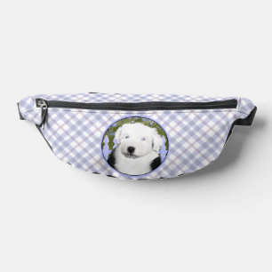 Old English Sheepdog Puppy Painting Pet Dog Art Fanny Pack