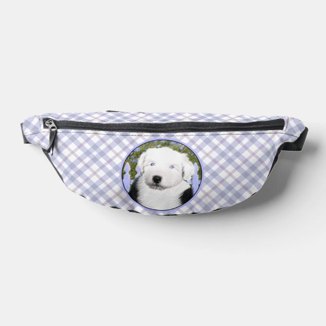 Old English Sheepdog Puppy Painting Pet Dog Art Fanny Pack (Lay Down)
