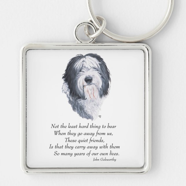 Old English Sheepdog Rainbow Bridge Keychain (Front)