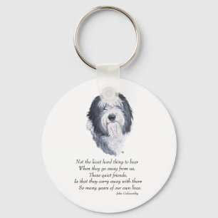 Old English Sheepdog Rainbow Bridge Keychain