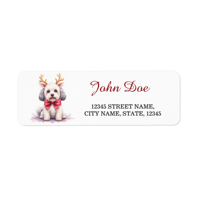 Old English Sheepdog Reindeer Christmas Return (Front)
