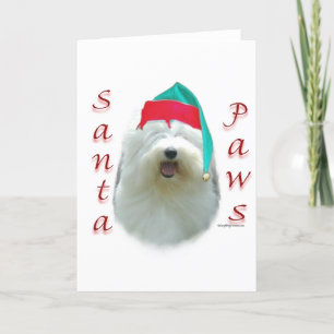 Old English Sheepdog Santa Paws Holiday Card