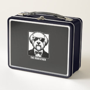 Old English Sheepdog The Dogfather Tuxedo Cool Fun Metal Lunch Box