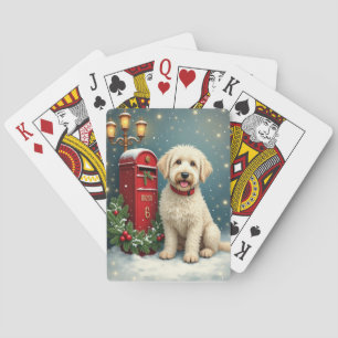Old English Sheepdog Vintage Christmas Postcard Playing Cards