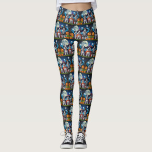 Old English Sheepdogs Pumpkin Halloween Funny Leggings