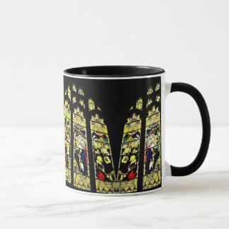 Old English stained glass church window mug
