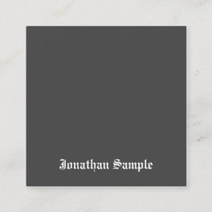 Old English Text Black White Nostalgic Template Square Business Card