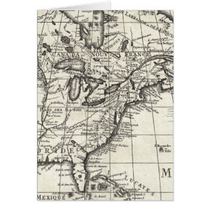 Old engraving: classic map of USA & Canada