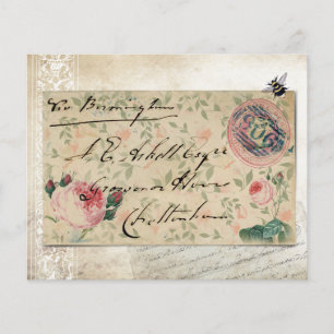 Old Envelope & Vintage Rose Scrapbook Paper