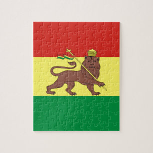 Old Ethiopian Flag with Lion of Judah Jigsaw Puzzle