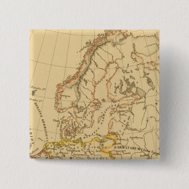 Old Europe 2 Inch Square Button (Front)