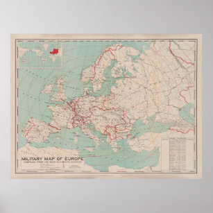 Old Europe WWI Map (1914)  Poster