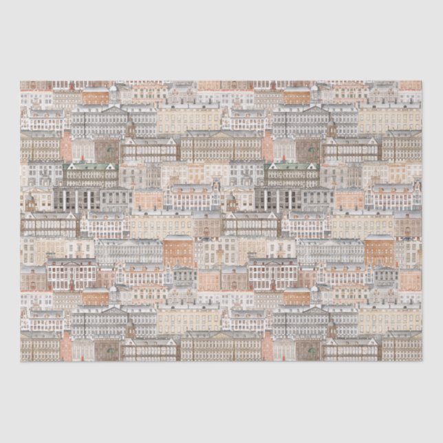 Old European Buildings Tissue Paper (Front)