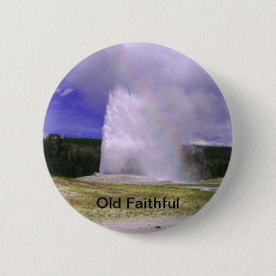 Old Faithful in Yellowstone National Park 2 Inch Round Button