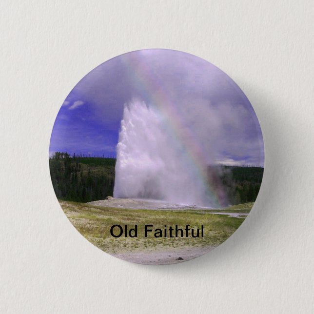 Old Faithful in Yellowstone National Park 2 Inch Round Button (Front)