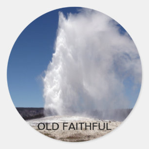 Old Faithful Yellowstone National Park Geyser Classic Round Sticker