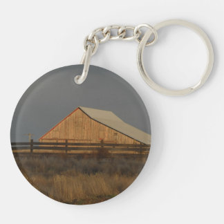 Old Farm Barn and Fence Acrylic Keychain