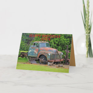 Old Farm Equipment Birthday Day Greeting Card