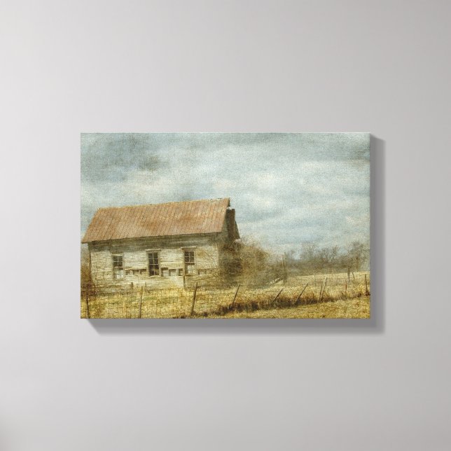 Old Farm in Sepia Canvas Print (Front)