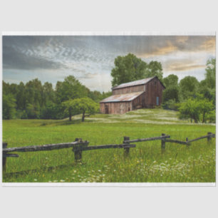 Old Farm Rustic Barn Medow Decoupage Tissue Paper