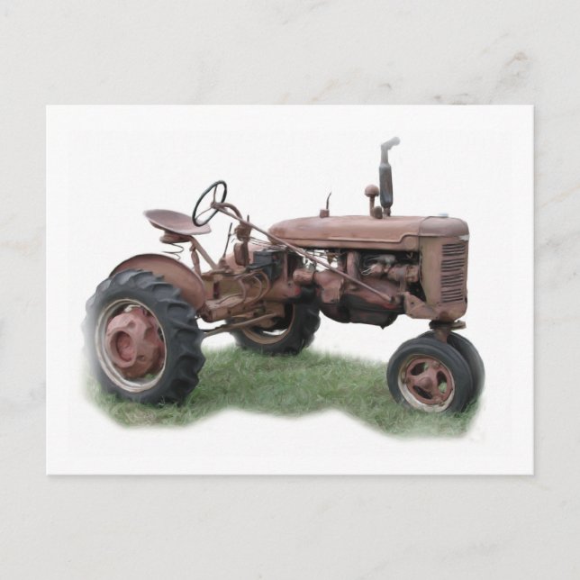 Old Farm Tractor Postcard (Front)
