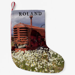 Old Farm Tractor Rustic Christmas Stocking