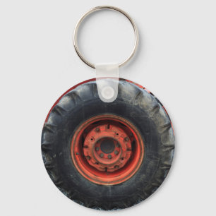 Old Farm Tractor Wheel Keychain
