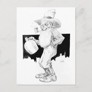Old farmer with moonshine (white lightning) postcard