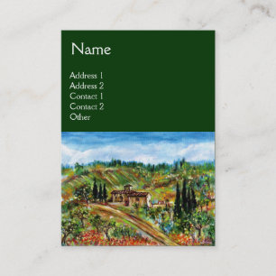 OLD FARMHOUSE IN TUSCANY, green Business Card