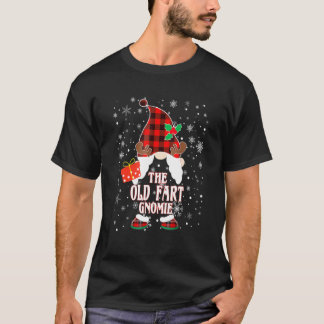 Old Fart Gnome Buffalo Plaid Matching Family Chris T-Shirt