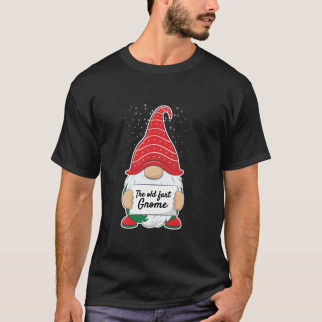 Old Fart Gnome Matching Family Group Christmas Paj T-Shirt (Front)