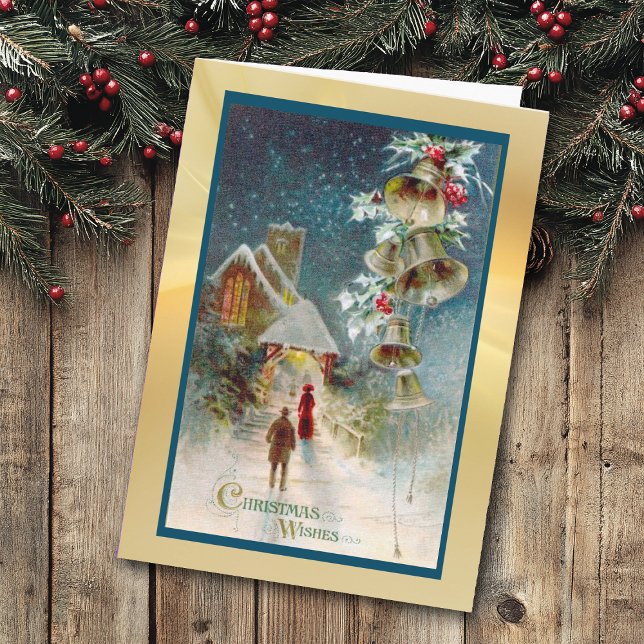 Old Fashion Christmas Church and Bells Card (Creator Uploaded)