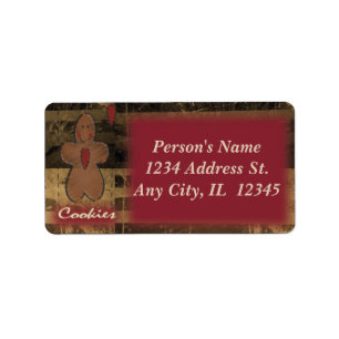 Old Fashion Gingerbread Man Label