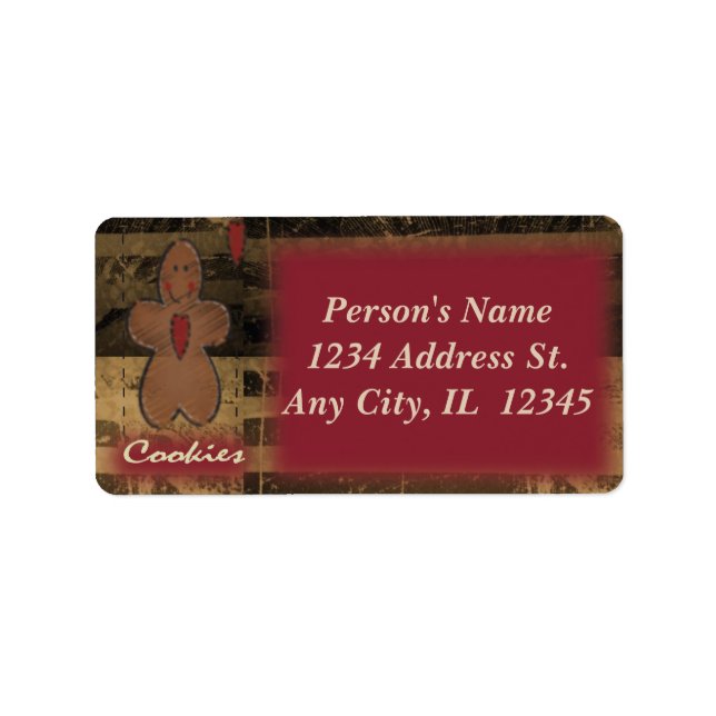 Old Fashion Gingerbread Man Label (Front)