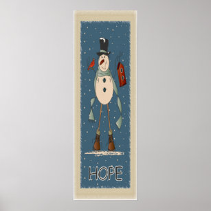 Old Fashion Hope Snowman Poster