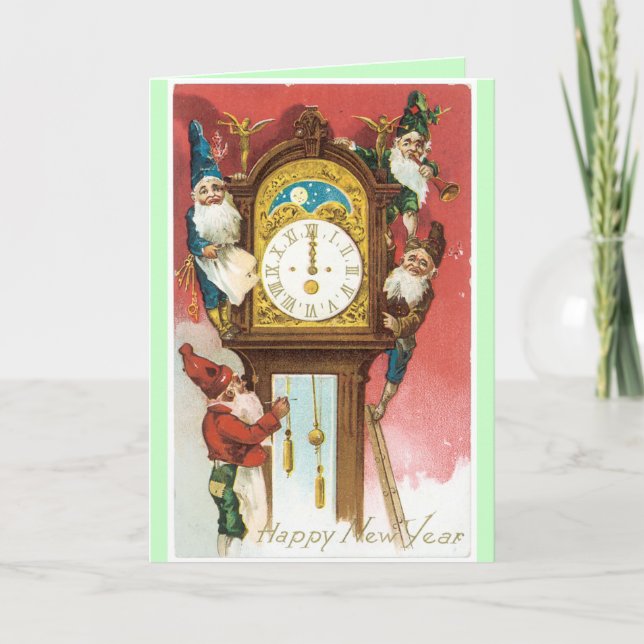 Old Fashion New Years Card Vintage Design (Front)
