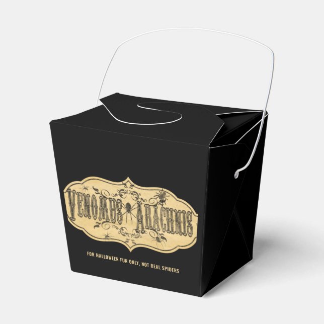 Old Fashion "VENOMUS ARACHNIDS" Halloween Favor Box (Front Side)