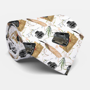 old fashion writing pattern tiled tie