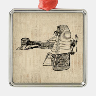 Old Fashioned Airplane Metal Ornament