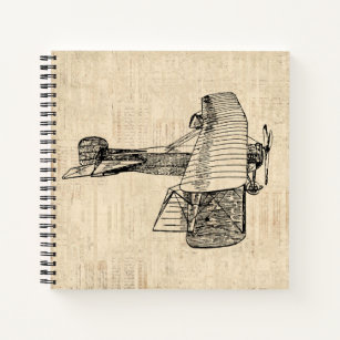 Old Fashioned Airplane Notebook