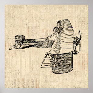 Old Fashioned Airplane Poster