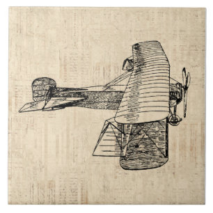 Old Fashioned Airplane Tile
