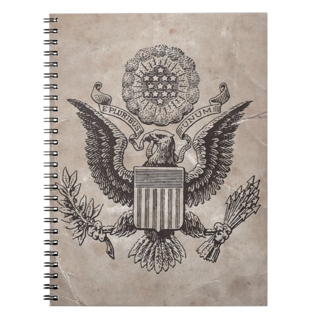 Old Fashioned American Coat of Arms Notebook (Front)