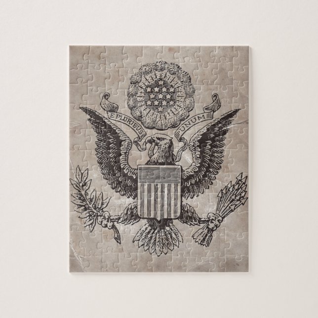Old Fashioned American Coat of Arms Puzzle (Vertical)