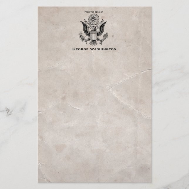 Old Fashioned American Coat of Arms Stationery (Front)