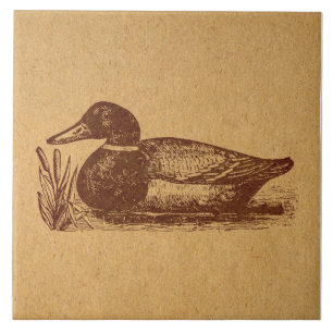 Old Fashioned Antique Duck Art Tile