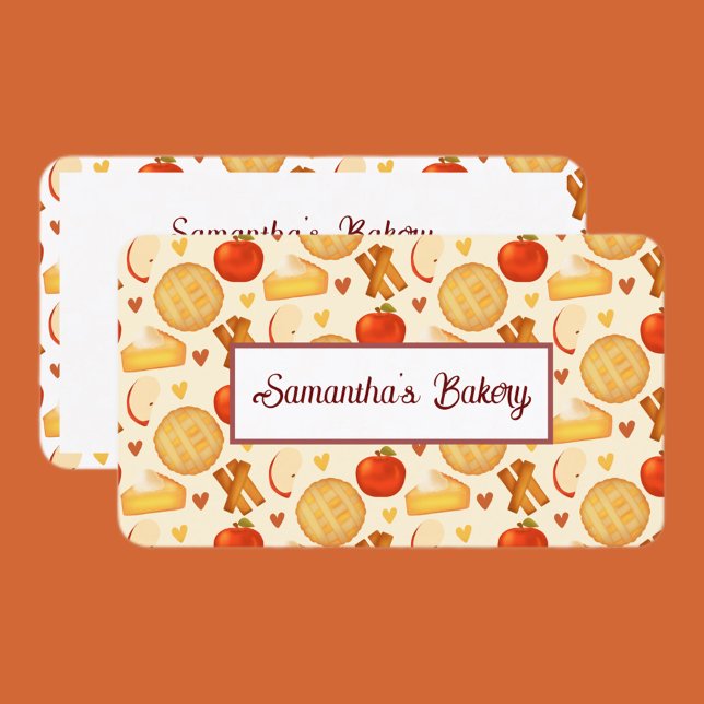 Old Fashioned Apple Pie And Ingredients Business Card (Creator Uploaded)