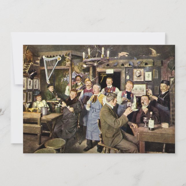 Old Fashioned Bar with People Celebrating, a Party (Front)