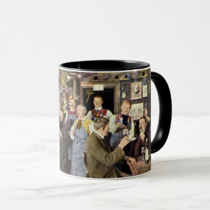Old Fashioned Bar with People Celebrating, a Party Mug