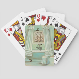 Old Fashioned Bathroom Playing Cards